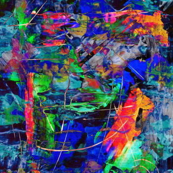 Arts numériques intitulée "Impulsive Reaction" par Barry Farley Visual Arts, Œuvre d'art originale, Peinture numérique Monté…
