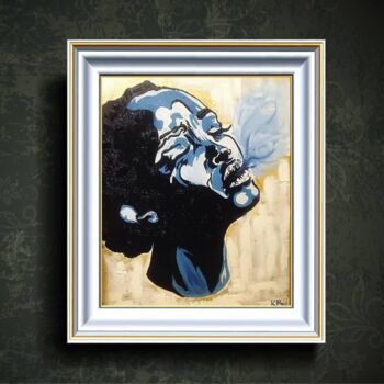 Painting titled "Smoke girl.jpeg" by Knarik Barsegyan, Original Artwork