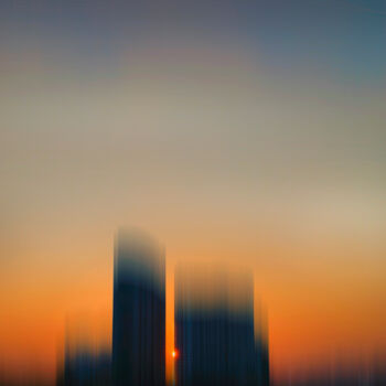 Fotografie getiteld "Sunset over Bangkok" door Bart Debo, Origineel Kunstwerk, Digitale fotografie