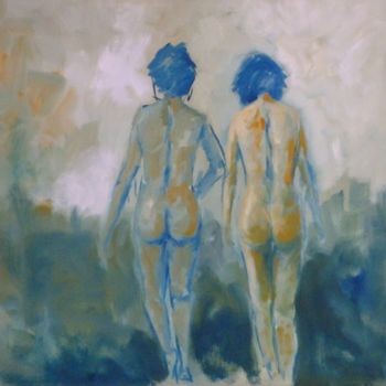Painting titled "Walking to the light" by Bart Buijsen, Original Artwork, Acrylic