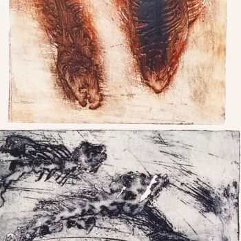 Картина под названием "Fossilized" - Bart Van Zweeden, Подлинное произведение искусства, Чернила