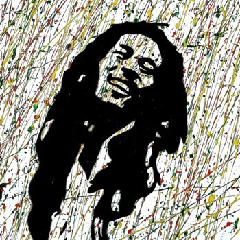 Картина под названием "Bob" - Barteu, Подлинное произведение искусства, Акрил Установлен на Деревянная рама для носилок