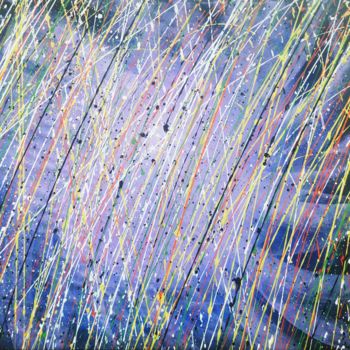 「Spiral Galaxy」というタイトルの絵画 Barteuによって, オリジナルのアートワーク, アクリル ウッドストレッチャーフレームにマウント