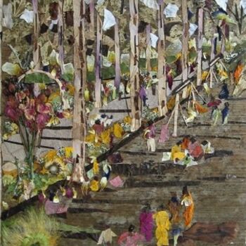 Peinture intitulée "'Garden Picnic'" par Basant Soni, Œuvre d'art originale