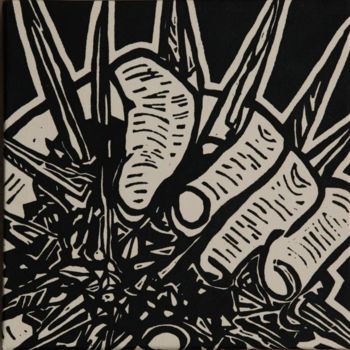 Estampas & grabados titulada "noire colère" por Lionel Bascoulard, Obra de arte original