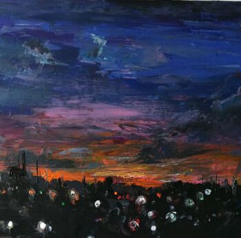 "Sunset Sky Cairo" başlıklı Tablo Basem Soliman tarafından, Orijinal sanat, Akrilik
