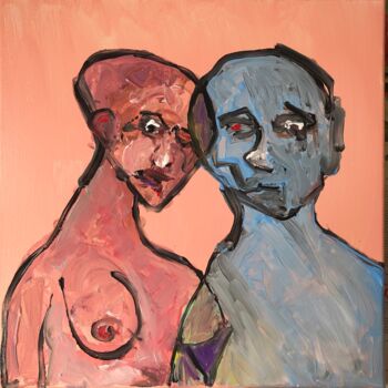 Peinture intitulée "COUPLE" par Basem Soliman, Œuvre d'art originale, Acrylique