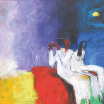 Painting titled "Picturesque Nights…" by Basil Cooray, Original Artwork, Acrylic Mounted on Wood Stretcher frame