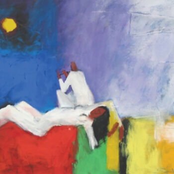Pintura titulada "Picturesque Nights…" por Basil Cooray, Obra de arte original, Acrílico Montado en Bastidor de camilla de m…