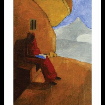 Peinture intitulée "Solitude - A Passio…" par Basil Cooray, Œuvre d'art originale, Acrylique Monté sur Panneau de bois