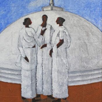 Pittura intitolato "The Struggle - A Mo…" da Basil Cooray, Opera d'arte originale, Acrilico Montato su Altro pannello rigido
