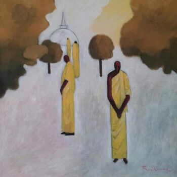 Painting titled "Clarity in Mind - I…" by Basil Cooray, Original Artwork, Acrylic Mounted on Wood Stretcher frame