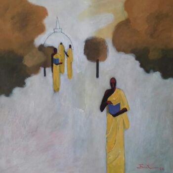 Painting titled "Clarity in Mind - L…" by Basil Cooray, Original Artwork, Acrylic Mounted on Wood Stretcher frame