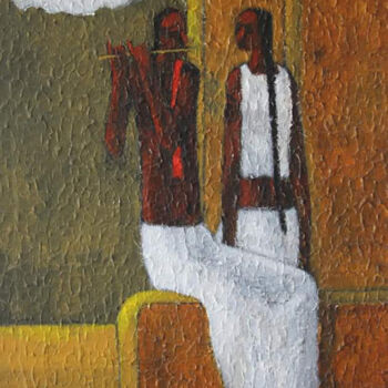 Painting titled "Love - Making Memor…" by Basil Cooray, Original Artwork, Acrylic Mounted on Other rigid panel