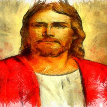 Desenho intitulada "jesus-pencil.jpg" por Basilo Enesto, Obras de arte originais