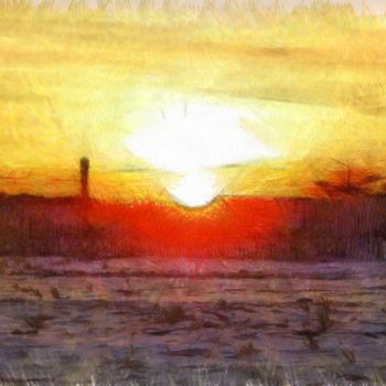 Рисунок под названием "sunrise-pencil.jpg" - Basilo Enesto, Подлинное произведение искусства