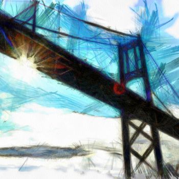 Drawing titled "bridge pencil.jpg" by Basilo Enesto, Original Artwork