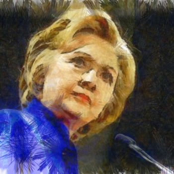 Desenho intitulada "clinton-pencil.jpg" por Basilo Enesto, Obras de arte originais