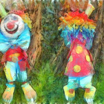 Peinture intitulée "clownpencil.jpg" par Basilo Enesto, Œuvre d'art originale