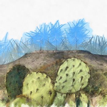 Drawing titled "cactus-pencil.jpg" by Basilo Enesto, Original Artwork