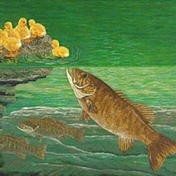 Digital Arts titled "Fish Art Smallmouth…" by Fine Art Prints Fish Flowers Baslee Troutman, Original Artwork, Other