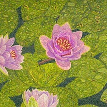 Digital Arts titled "Water Lilies Art Li…" by Fine Art Prints Fish Flowers Baslee Troutman, Original Artwork, Other