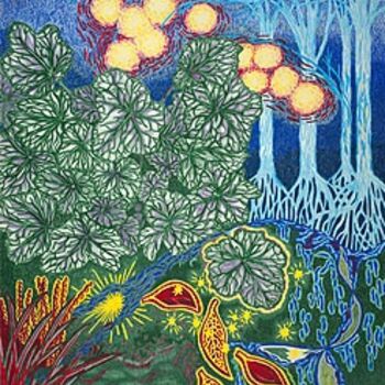 Digital Arts titled "Art Prints Contempo…" by Fine Art Prints Fish Flowers Baslee Troutman, Original Artwork, Other