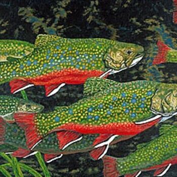 Arts numériques intitulée "Fish Art Trout Art…" par Fine Art Prints Fish Flowers Baslee Troutman, Œuvre d'art originale, Aut…