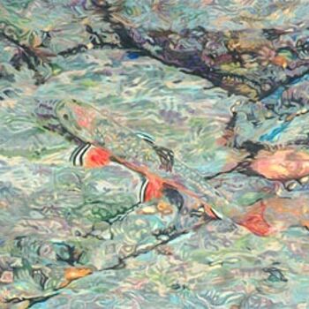 제목이 "Fish Art Trout Art…"인 디지털 아트 Fine Art Prints Fish Flowers Baslee Troutman로, 원작, 다른