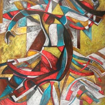 Painting titled "The Dancing Fortune…" by Natalia Basova, Original Artwork