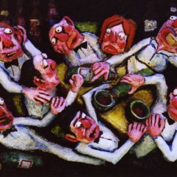 Scultura intitolato "Le repas." da Burnel Philippe, Opera d'arte originale