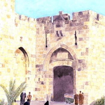 Painting titled "jaffa gate" by Bassel Olabi, Original Artwork