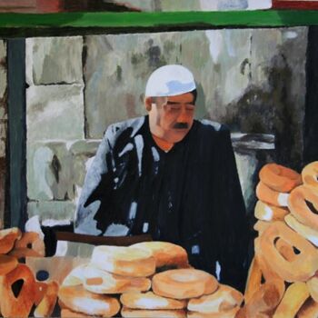 Painting titled "the sesame bread se…" by Bassel Olabi, Original Artwork, Oil