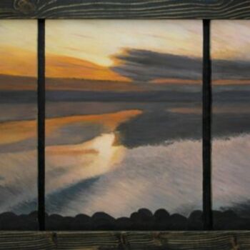 Painting titled "Sunset" by Bassel Olabi, Original Artwork, Oil