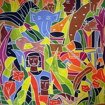 Painting titled "Africa" by Elliot Bassman, Original Artwork