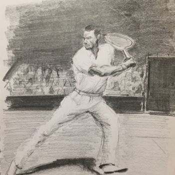 Rysunek zatytułowany „Tenis 1” autorstwa Basterra, Oryginalna praca, Ołówek