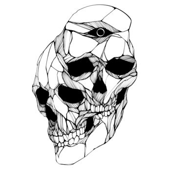 Digital Arts titled ""Skull" #3" by Bastián Calderón., Original Artwork, 2D Digital Work