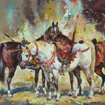 绘画 标题为“Horses” 由Viktor Bastrykina, 原创艺术品, 油