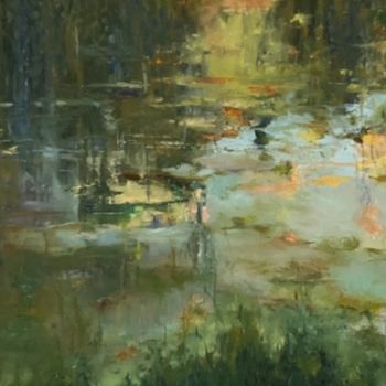 Painting titled "Reflection II" by Rita Basumallick, Original Artwork, Oil