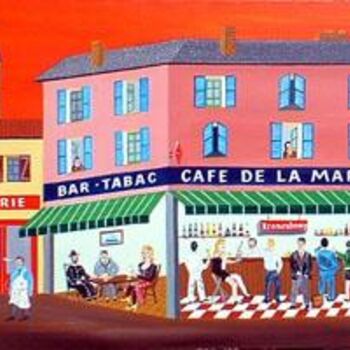 Painting titled "Bar de la marine" by Michel Breuil, Original Artwork