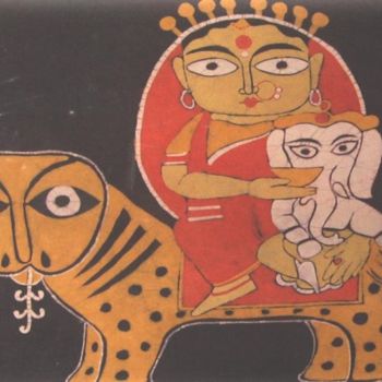 Painting titled "Durga" by Pavni, Original Artwork