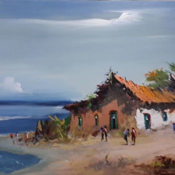 Pintura intitulada "Praia Brasileira" por Batista, Obras de arte originais, Acrílico