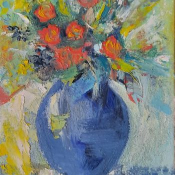 Картина под названием "Цветы 7" - Aleksandra Batrakova, Подлинное произведение искусства, Масло