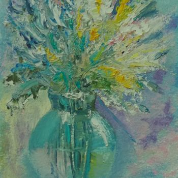 Картина под названием "Цветы 8" - Aleksandra Batrakova, Подлинное произведение искусства, Масло
