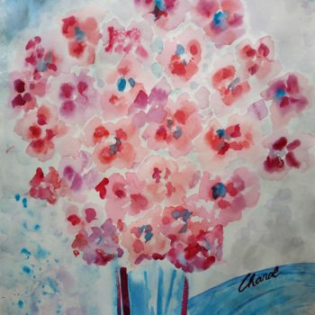 "BOUQUET ROSE" başlıklı Tablo Caroline Chanal Battesti tarafından, Orijinal sanat, Suluboya