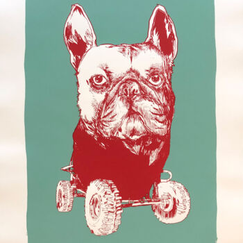 Estampas & grabados titulada "Bulldog" por Bault, Obra de arte original, Impresión digital