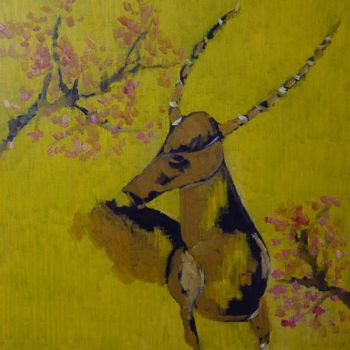 Painting titled "Paysage de printemps" by Bagnamou Konate, Original Artwork, Oil