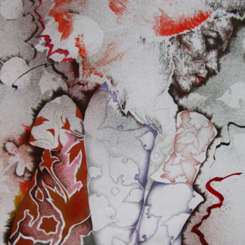 Pintura intitulada "Осенние листья" por Bayaro, Obras de arte originais, Caneta de gel