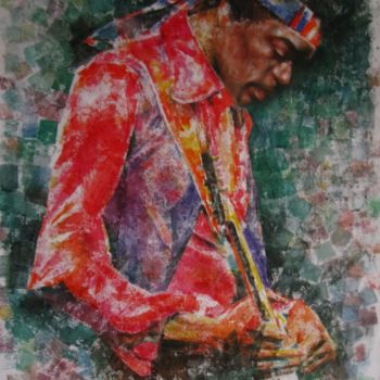 Painting titled "Jimmy 1" by Bayaro, Original Artwork, Watercolor