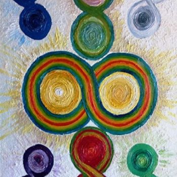 Painting titled "Huit-a l'infini" by Rose Mélicher, Original Artwork, Oil